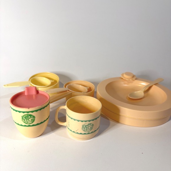 Cabbage Patch Kids Other - Vintage Cabbage Patch Kids Doll Feeding Set Accessories Plate Cup Spoon